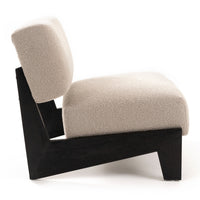 Kenna Modern Light Grey Fabric & Black Walnut Accent Chair
