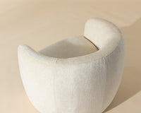 Mircea Ivory Plush Upholstered Curved Accent Chair