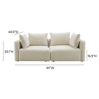 Karsyn 81" Plush Cream Performance Linen Loveseat