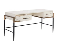 Weldrick 60" Cream & Antique Brass Desk
