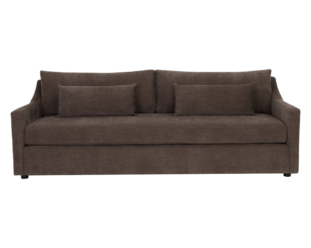 Bramwell 96" Plush Rich Chocolate Sofa with Sloped Arms