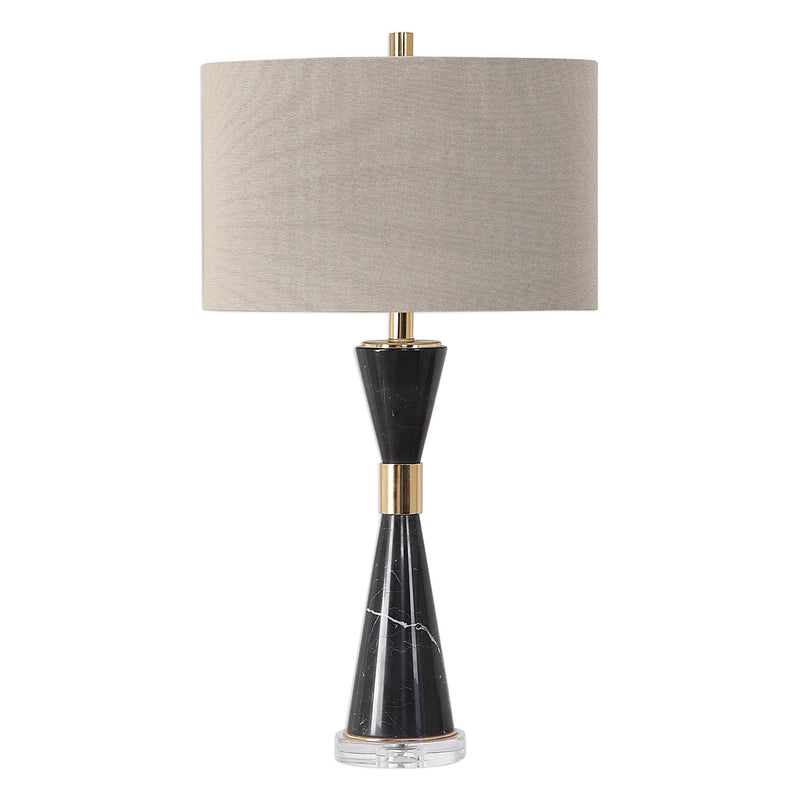 Lucas Black Marble & Gold Table Lamp