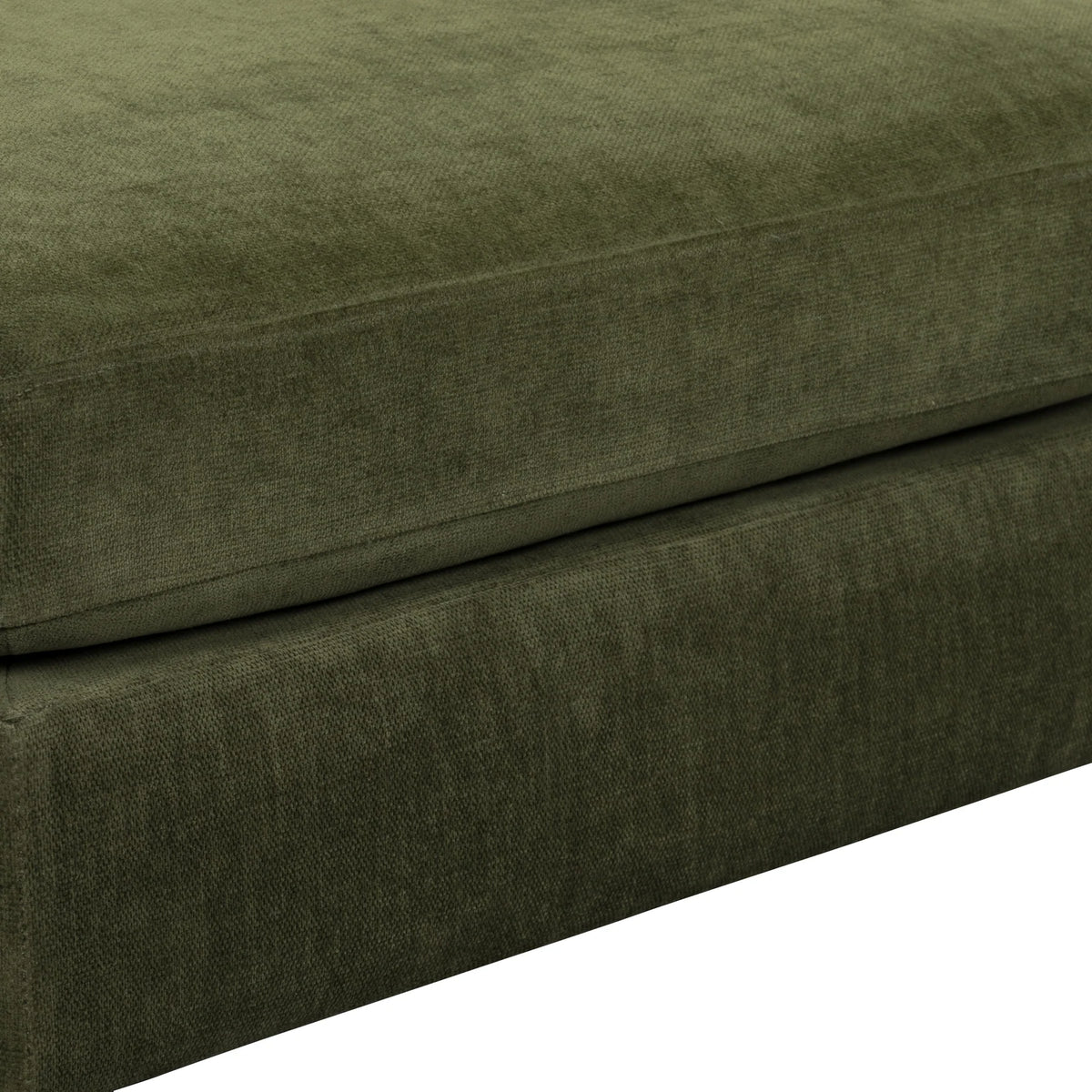 Aeliana Olive Velvet Ottoman