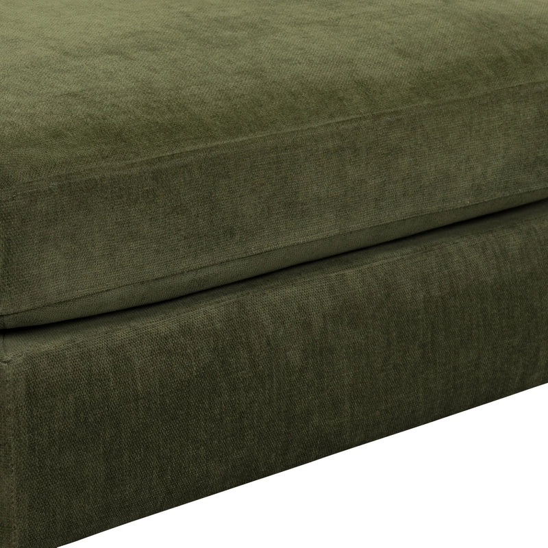 Aeliana Olive Velvet Ottoman