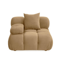 Vogue Cafe Au Lait Performance Velvet Modular Corner Chair