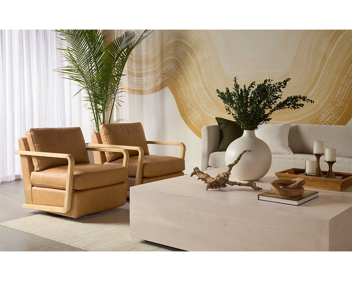 Leander 97.5" Fully Upholstered Cream Sofa