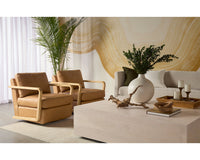 Leander 97.5" Fully Upholstered Cream Sofa