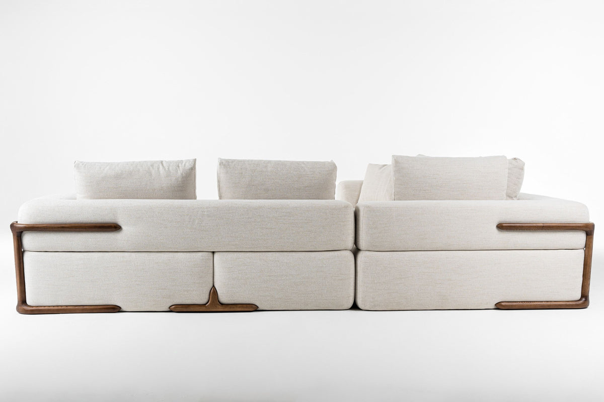 Tieara Modern Off White Fabric Sectional Sofa