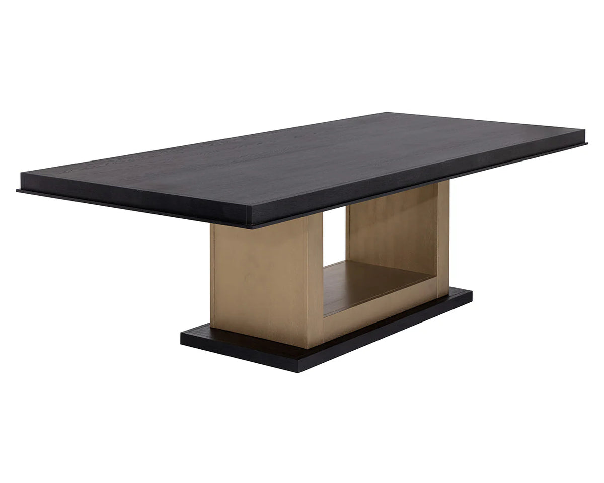 Judson 100" Black & Brass Dining Table