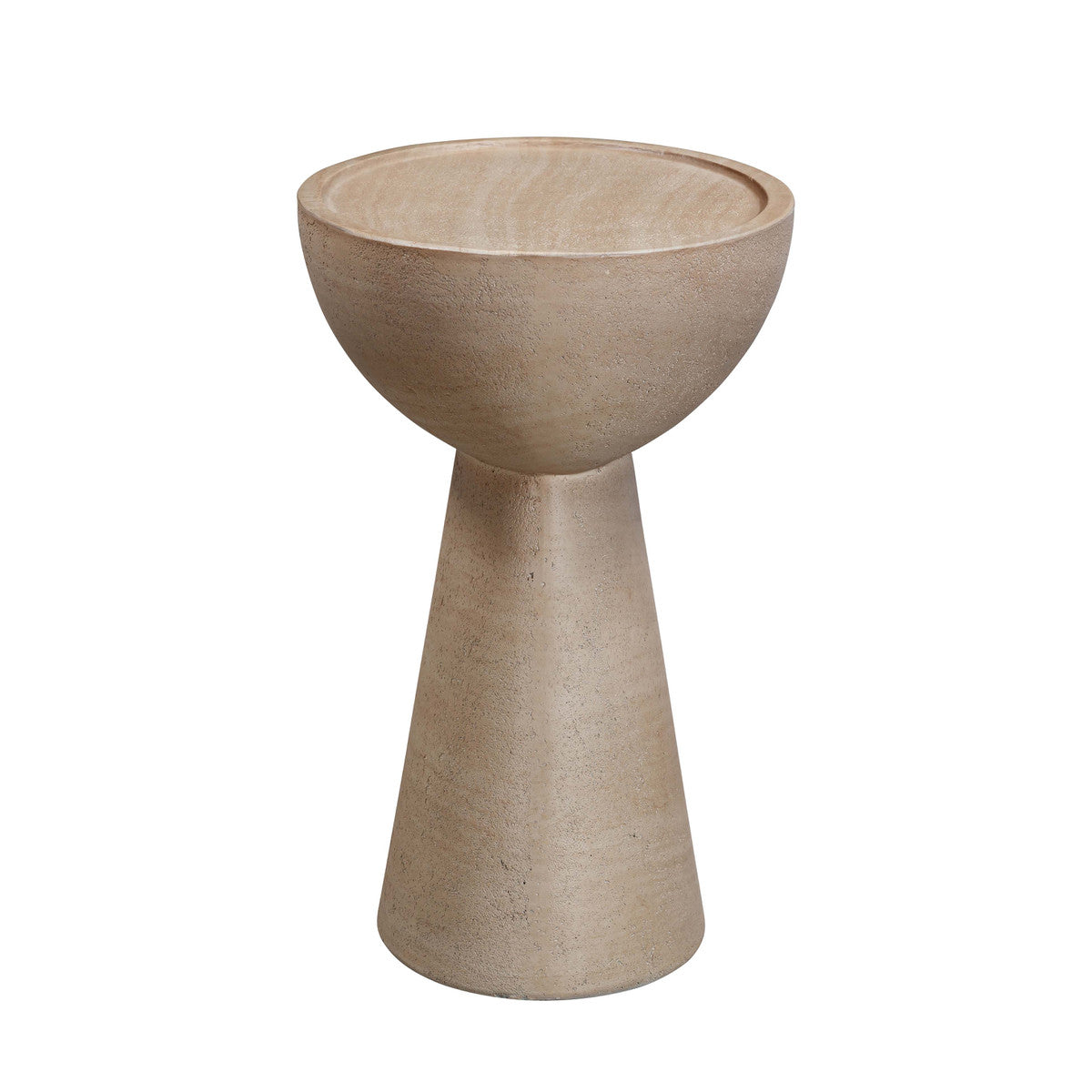 Cline Textured Faux Travertine Indoor / Outdoor Side Table