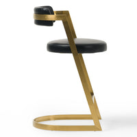 Diana Black Leatherette & Gold Counter Stool