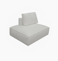 Luce Modern White Fabric Sectional Sofa W/ Right Facing Chaise