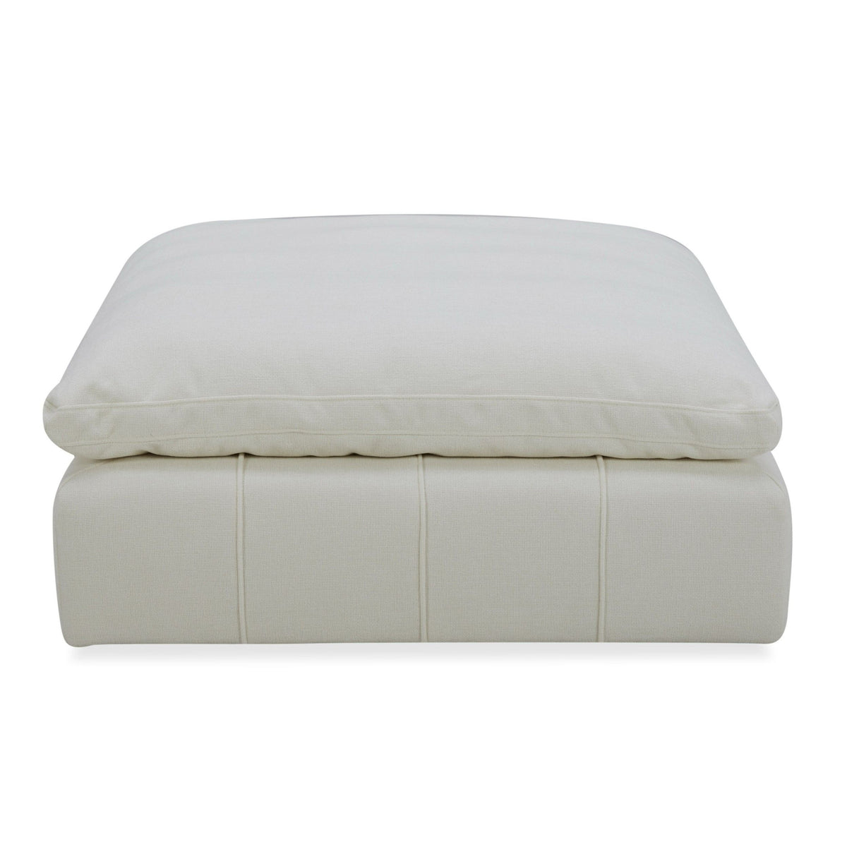Terra Modern Off White Fabric Ottoman