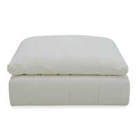 Terra Modern Off White Fabric Ottoman