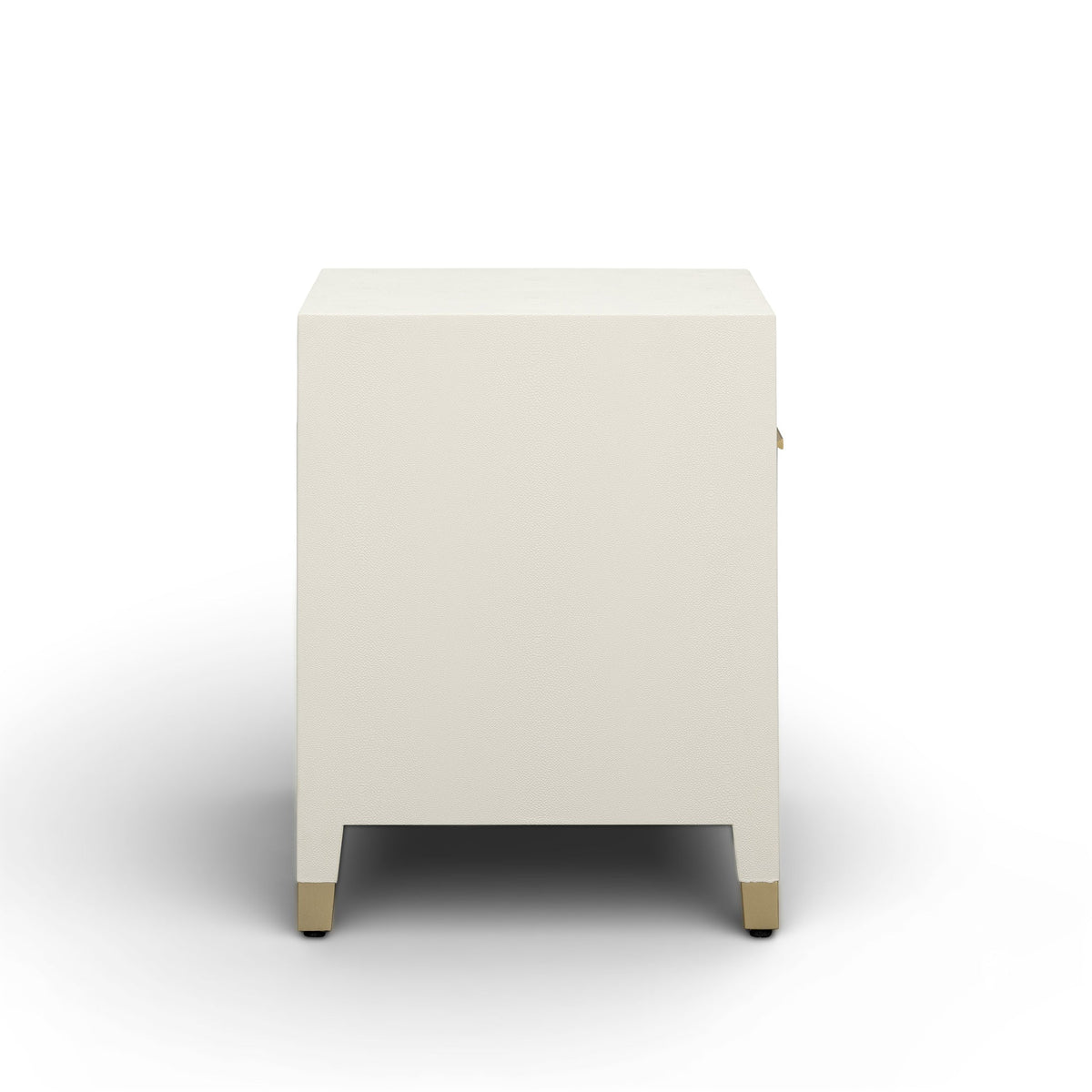 Dorite 25" Cream Faux Shagreen Nightstand with Drawer