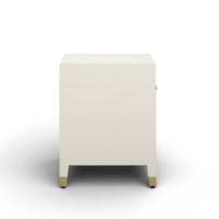 Dorite 25" Cream Faux Shagreen Nightstand with Drawer