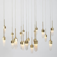 Leo Satin Brass 20 Drop Chandelier