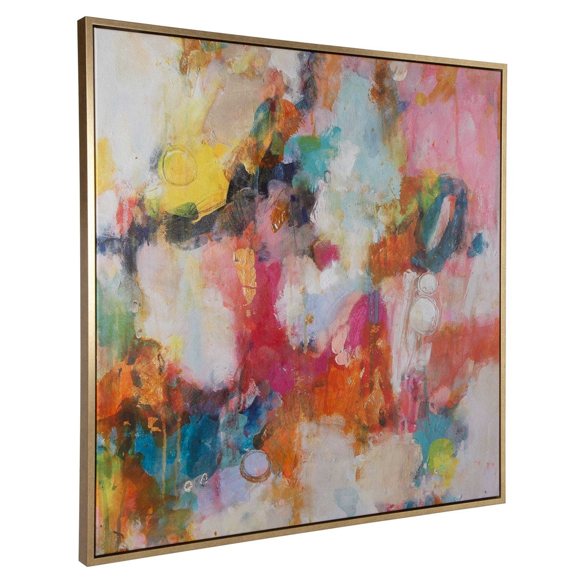 Rainbow Hues 44" Gold Framed Painting