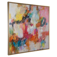 Rainbow Hues 44" Gold Framed Painting