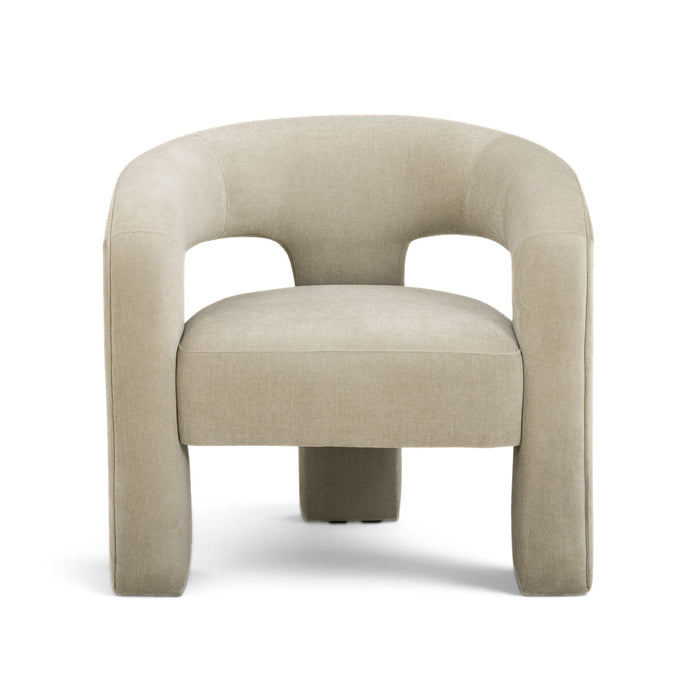 Clara Taupe Performance Velvet Curved Accent Chair