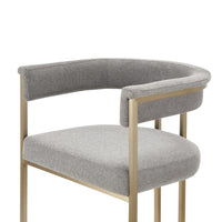 Jasmine Modern Grey Fabric & Gold Counter Chair