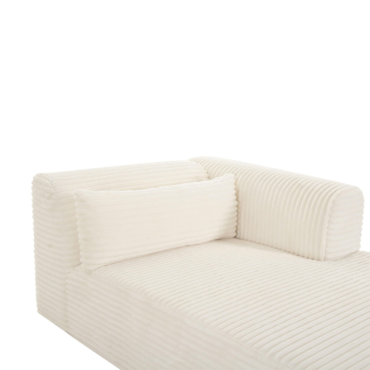Telav 71" Fluffy Oversized Cream Performance Corduroy Modular RAF Chaise