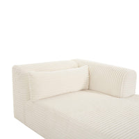 Telav 71" Fluffy Oversized Cream Performance Corduroy Modular RAF Chaise