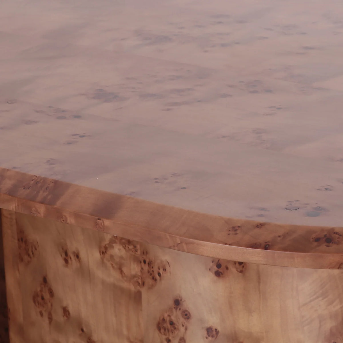 Gladyss 87" Honey Burl Oval Dining Table