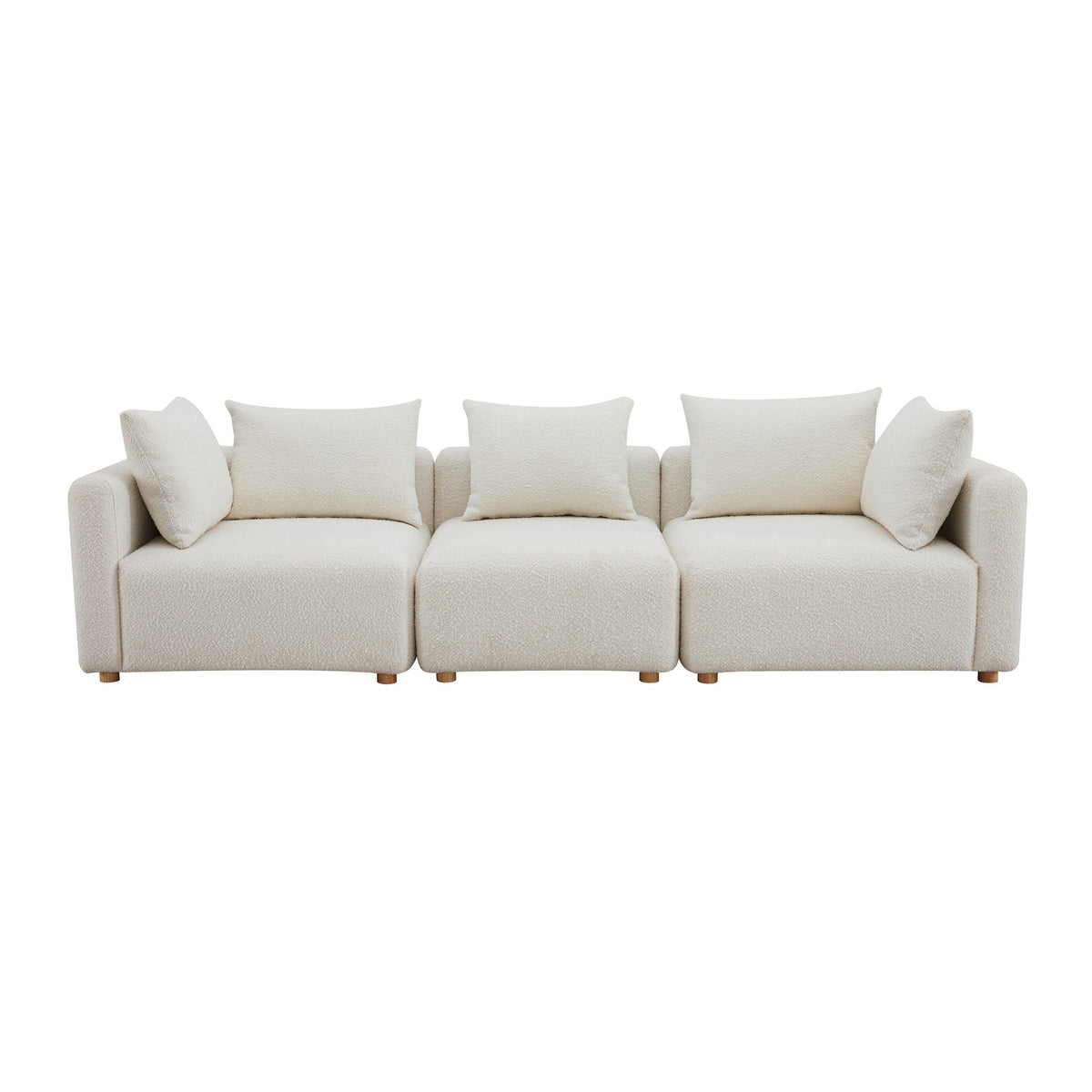 Karsyn 112.5" Plush Cream Performance Boucle Sofa