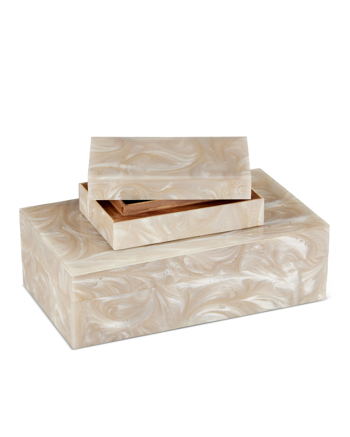 Opaline Swirl Boxes (Set of2)