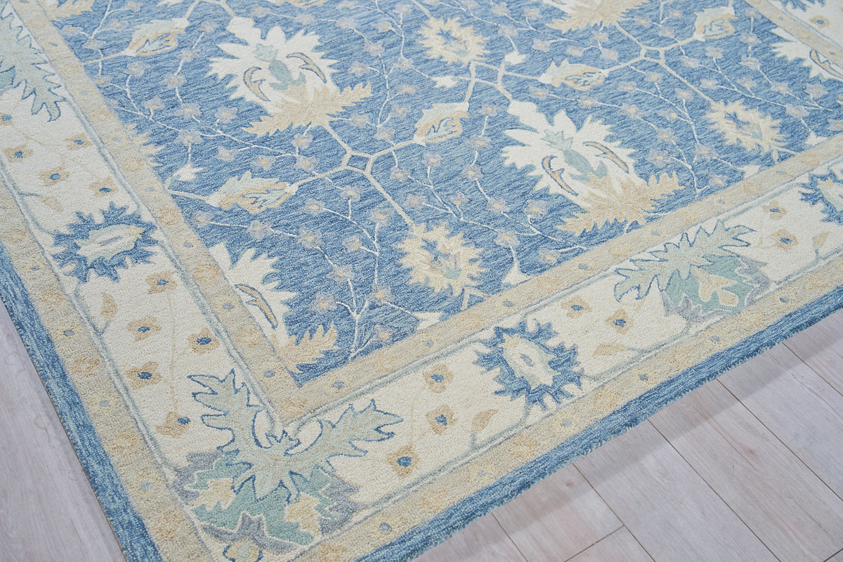 Nell Blue/Ivory Luxury Area Rug