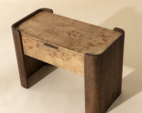 Beryl Mappa Burl Veneer & Brown Oak Nightstand