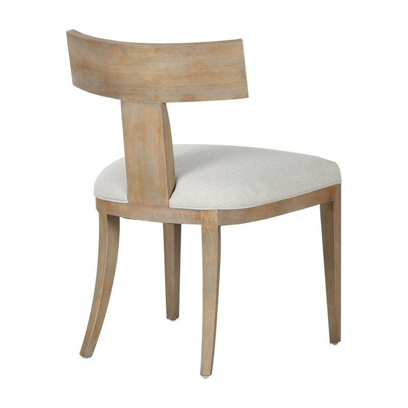 Rowan Mid-Century Modern Beige Linen + Wood Dining Chair (Set of 2)