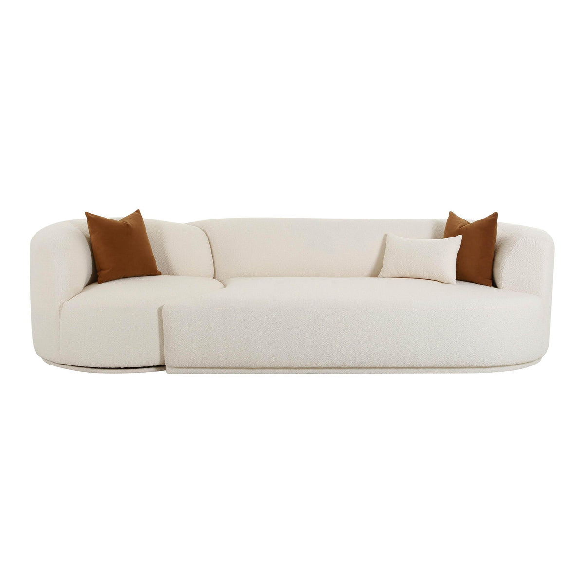 Pablo 111.8" Cream Boucle 2-Piece Modular RAF Sofa