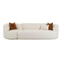 Pablo 111.8" Cream Boucle 2-Piece Modular RAF Sofa
