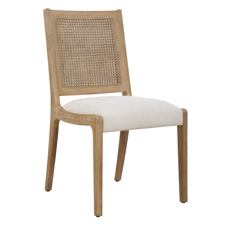 Coastal Rattan Upholstered Dining Chair (Set of 2)