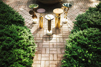 Margaux Brass & Burl Wood Accent Table