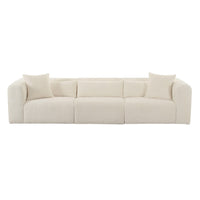Telav 118.6” Fluffy Oversized Cream Performance Corduroy Modular Sofa