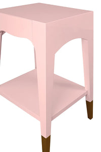 Julia 20" Pink & Gold Nightstand/Accent Table