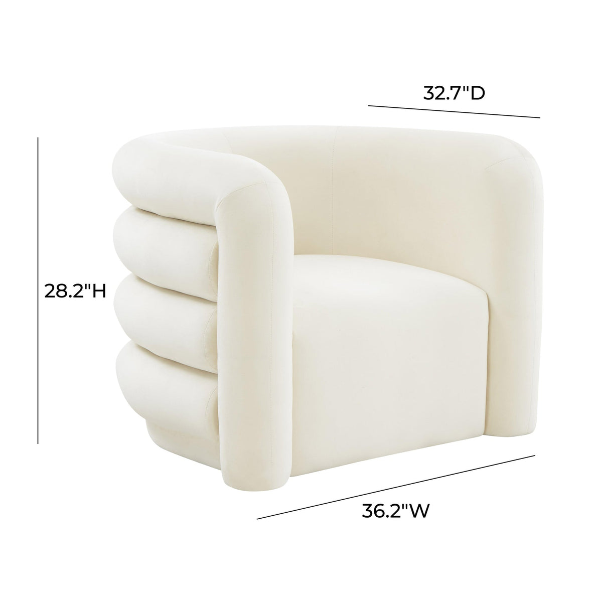 Manee Cream Performance Velvet Accent Chair