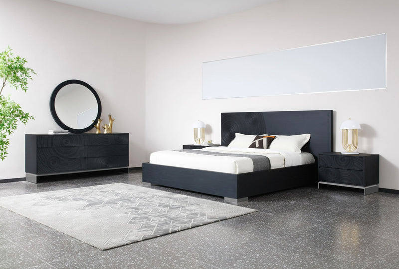 Benedict Modern Black Ash Bed