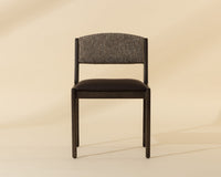 Mertola Espresso Faux Leather & Branzino Fabric Dining Chair