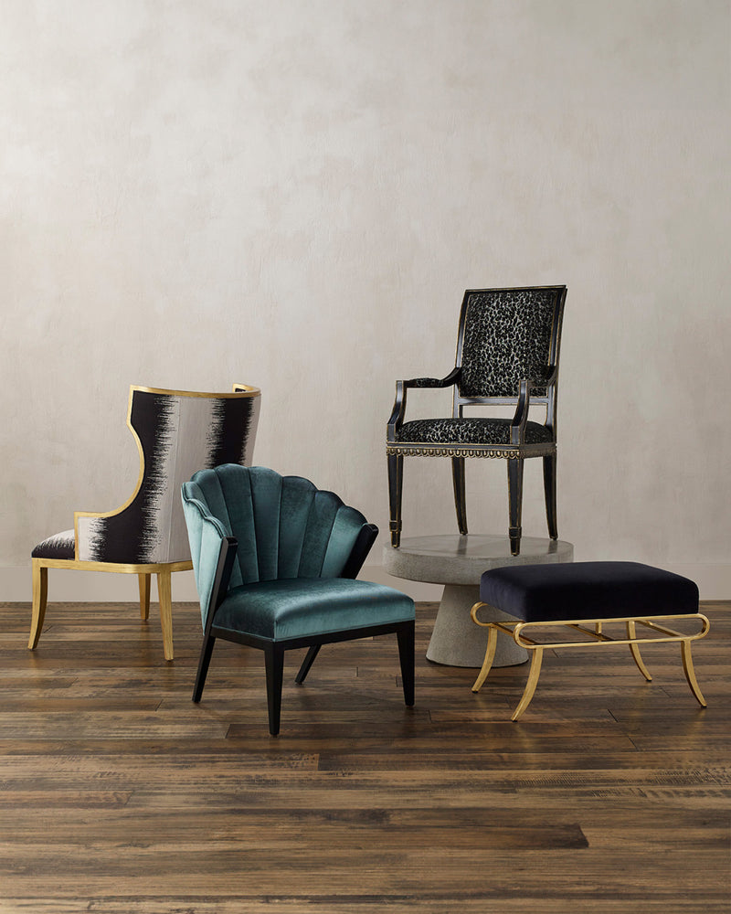 Garson Gold & Fresh Fine Linen Accent Chair