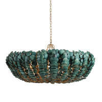 Bilal 52" Eucalyptus Stain Coco Shell Round Chandelier