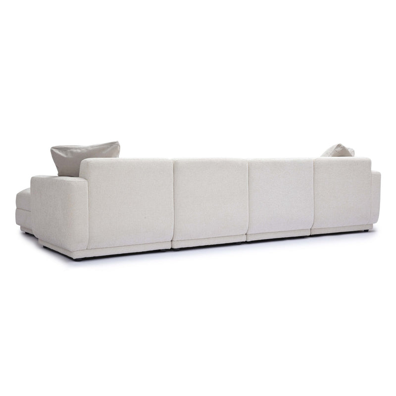 Arabella 123.6" Cream Chenille Modular U-Sectional