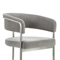 Villa Modern Grey Fabric & Silver Dining Chair