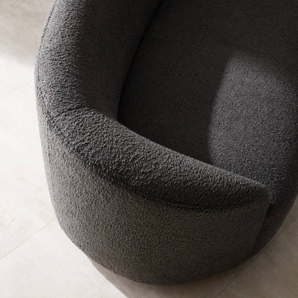 Emilee 108" Sofa Charcoal Sherpa White Oyster