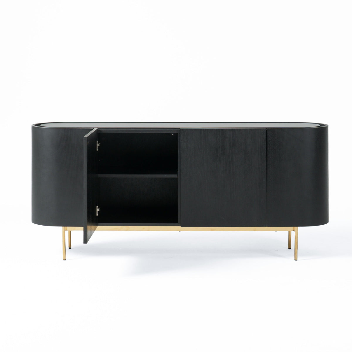 Anita Modern Black Oak & Gold Buffet
