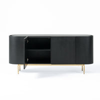 Anita Modern Black Oak & Gold Buffet