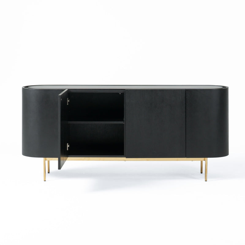 Anita Modern Black Oak & Gold Buffet